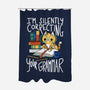 Grammar Cat-none polyester shower curtain-TaylorRoss1