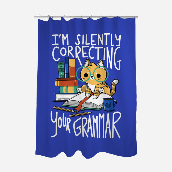 Grammar Cat-none polyester shower curtain-TaylorRoss1