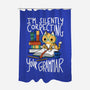 Grammar Cat-none polyester shower curtain-TaylorRoss1