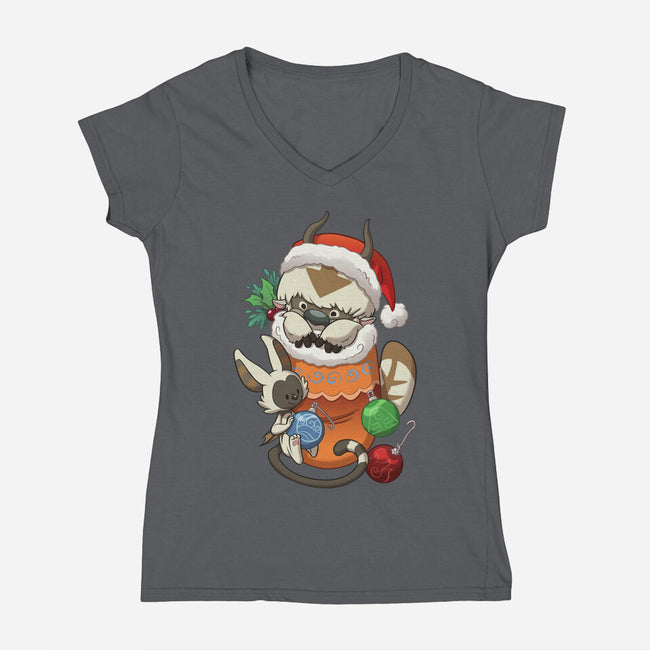 Stocking Stuffer Elemental-womens v-neck tee-DoOomcat