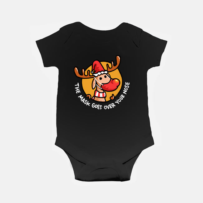 The Mask Goes Over Your Nose-baby basic onesie-Wenceslao A Romero