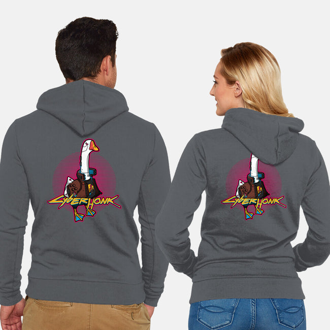 Cyberhonk-unisex zip-up sweatshirt-theteenosaur