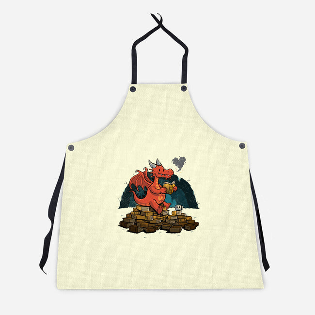 Book Cave-unisex kitchen apron-spiritgreen