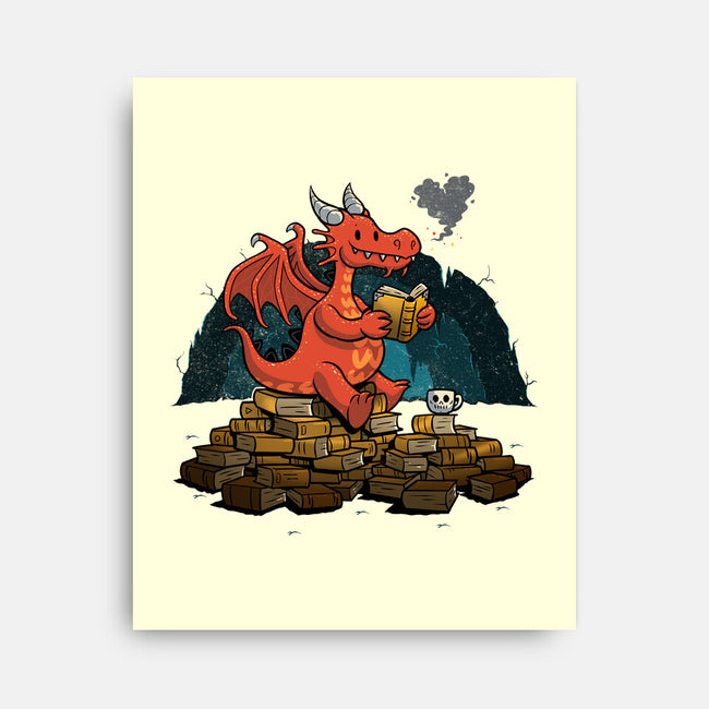 Book Cave-none stretched canvas-spiritgreen