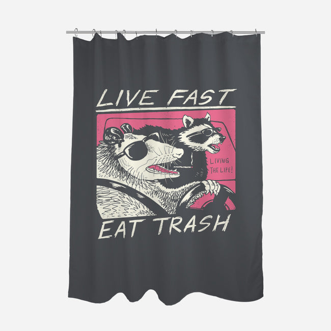 Fast Trash Life-none polyester shower curtain-vp021