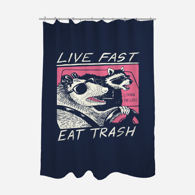 Fast Trash Life-none polyester shower curtain-vp021