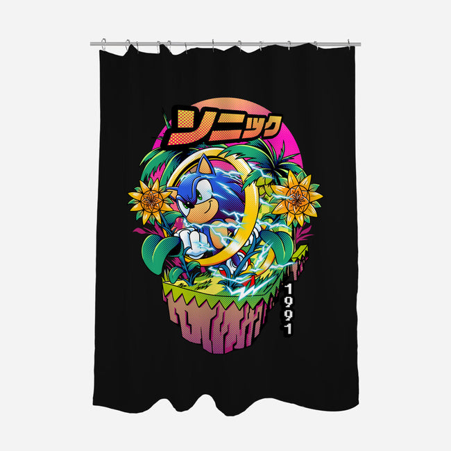 Sonic Speed-none polyester shower curtain-iqbalgarint