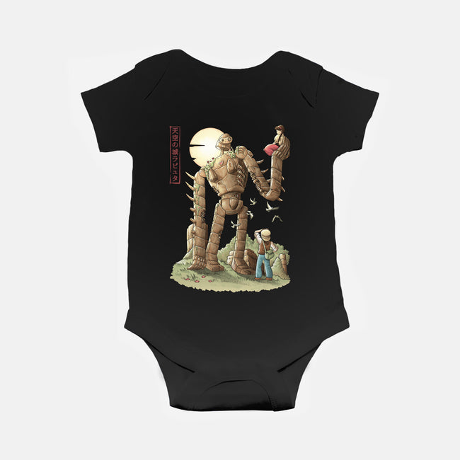 The Robot In The Sky-baby basic onesie-saqman