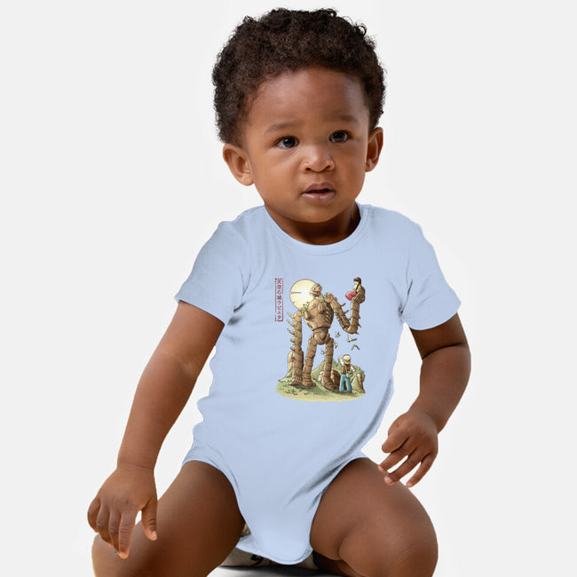 The Robot In The Sky-baby basic onesie-saqman