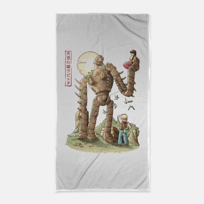 The Robot In The Sky-none beach towel-saqman