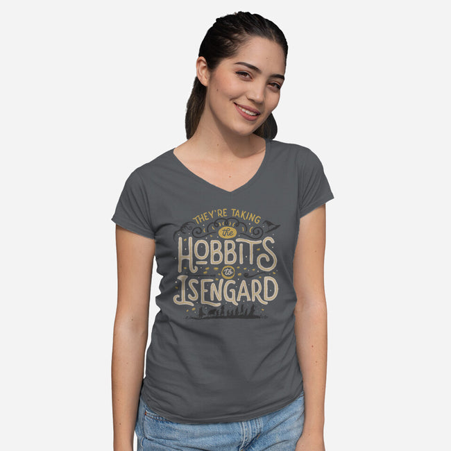 Taking The Hobbits To Isengard-womens v-neck tee-eduely