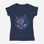 Colorful Midnight-womens v-neck tee-glitchygorilla