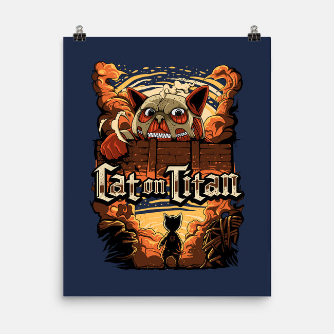 Cat on Titan-none matte poster-pujartwork