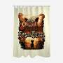 Cat on Titan-none polyester shower curtain-pujartwork