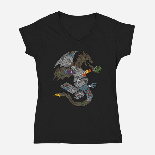 Dungeons in Dragons-womens v-neck tee-Paul Simic