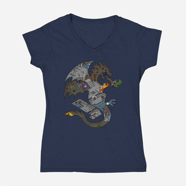 Dungeons in Dragons-womens v-neck tee-Paul Simic