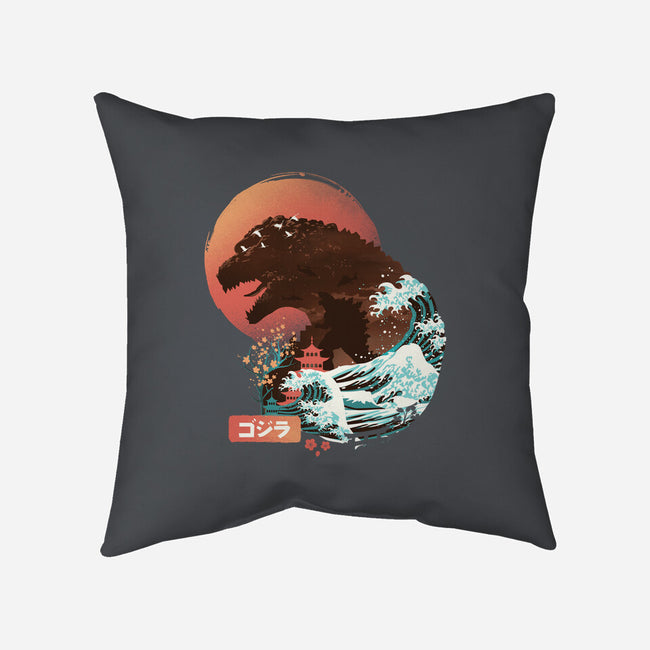 Kaiju Edo-none non-removable cover w insert throw pillow-dandingeroz