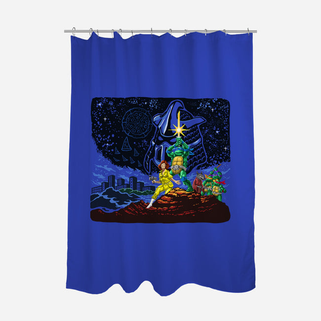 Pizza Wars-none polyester shower curtain-ugurbs