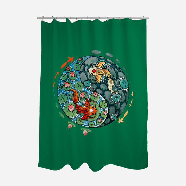 Yin Yang Koi-none polyester shower curtain-Vallina84