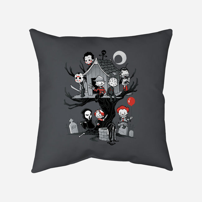 Horror Tree House-none removable cover w insert throw pillow-DoOomcat