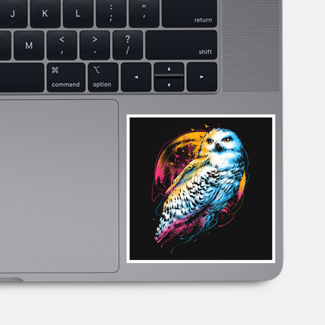 Colorful Owl-none glossy sticker-glitchygorilla