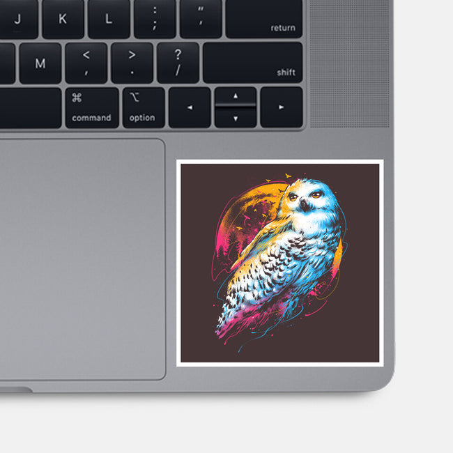 Colorful Owl-none glossy sticker-glitchygorilla
