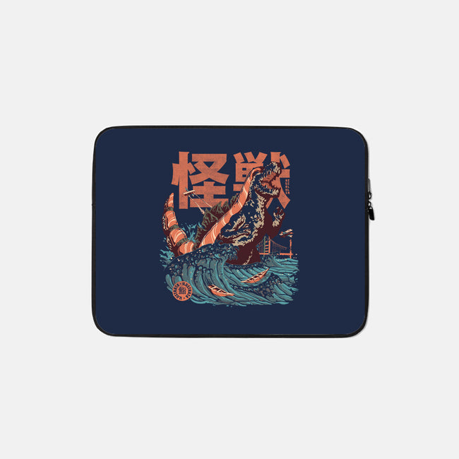 Sushizilla-none zippered laptop sleeve-ilustrata