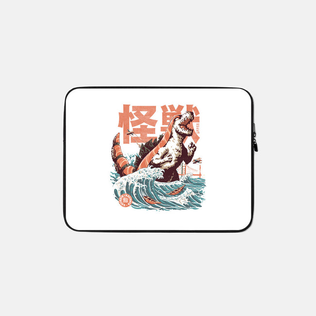 Sushizilla-none zippered laptop sleeve-ilustrata