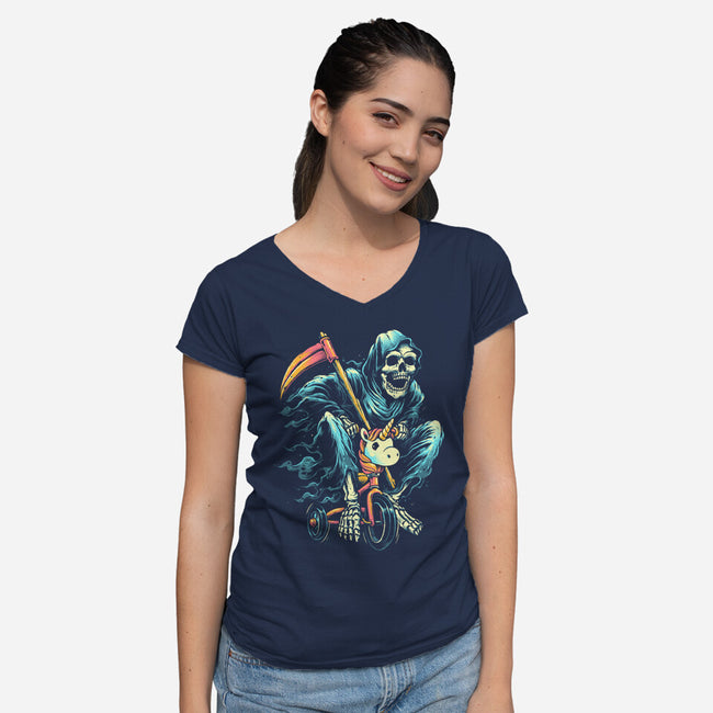 Last Ride-womens v-neck tee-glitchygorilla