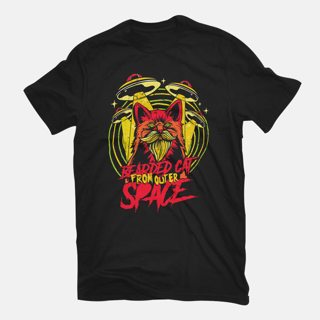 Bearded Cat From Outer Space-mens basic tee-Paul Hmus