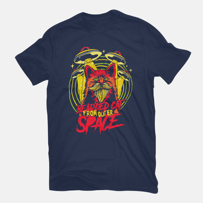 Bearded Cat From Outer Space-mens basic tee-Paul Hmus