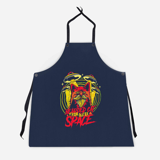 Bearded Cat From Outer Space-unisex kitchen apron-Paul Hmus