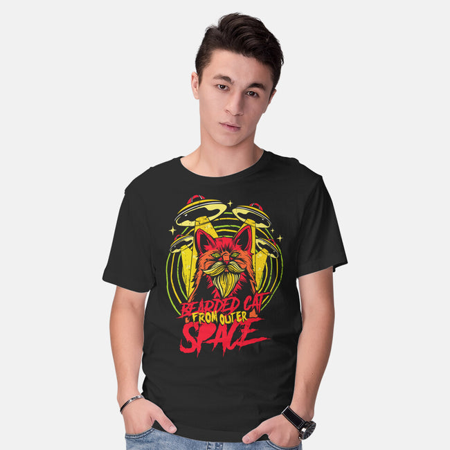 Bearded Cat From Outer Space-mens basic tee-Paul Hmus