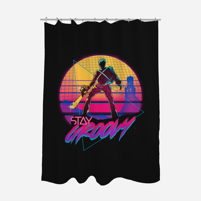 Stay Groovy-none polyester shower curtain-Getsousa!