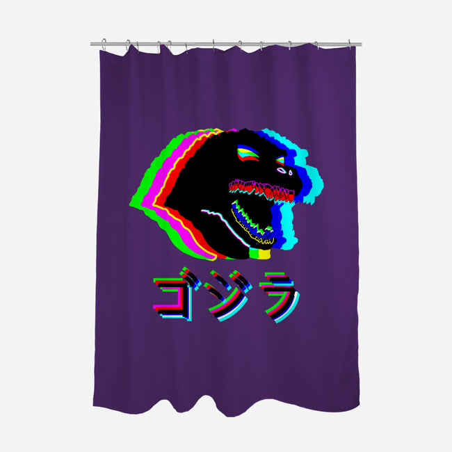 Glitchzilla-none polyester shower curtain-Rogelio
