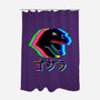 Glitchzilla-none polyester shower curtain-Rogelio