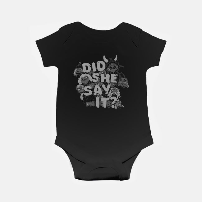 Did She Say It?-baby basic onesie-8BitHobo