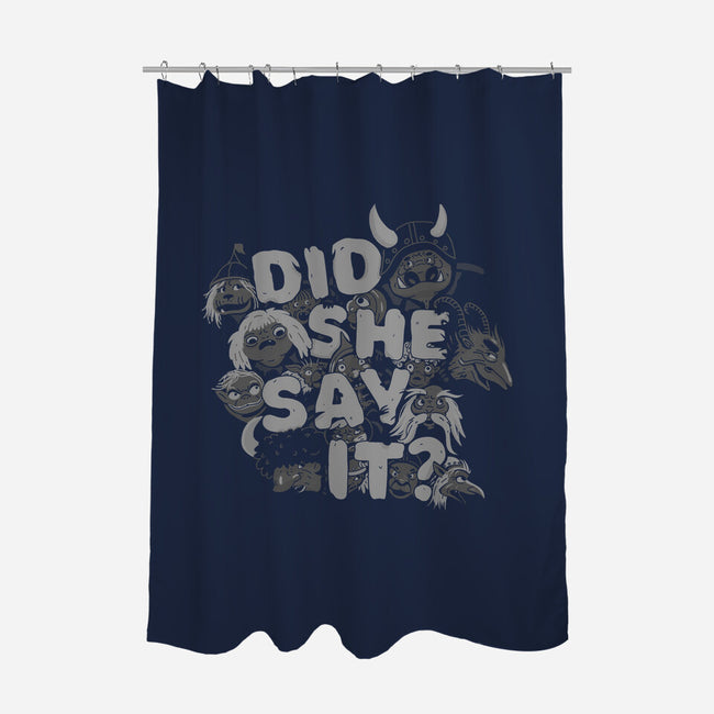 Did She Say It?-none polyester shower curtain-8BitHobo