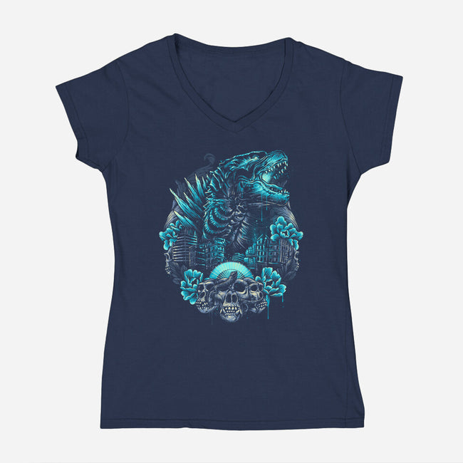 Rise From The Depths-womens v-neck tee-glitchygorilla