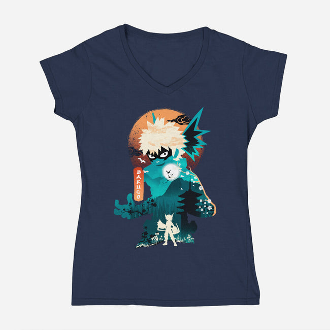 Bakugo-womens v-neck tee-hirolabs