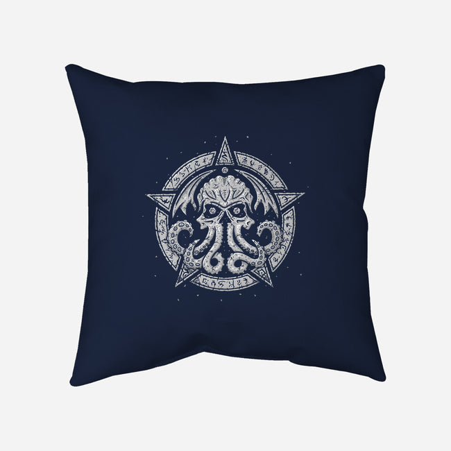 Cult of Cthulhu-none non-removable cover w insert throw pillow-Paul Simic