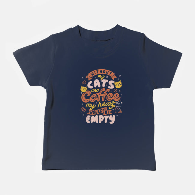 Cats and Coffee-baby basic tee-eduely