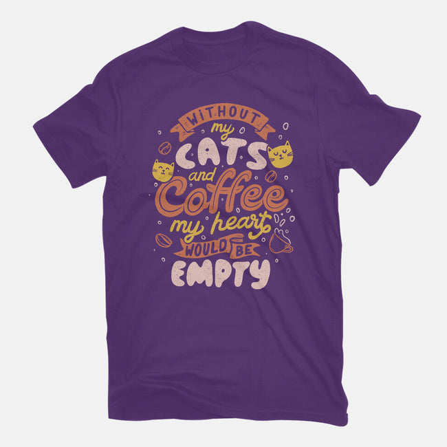 Cats and Coffee-youth basic tee-eduely