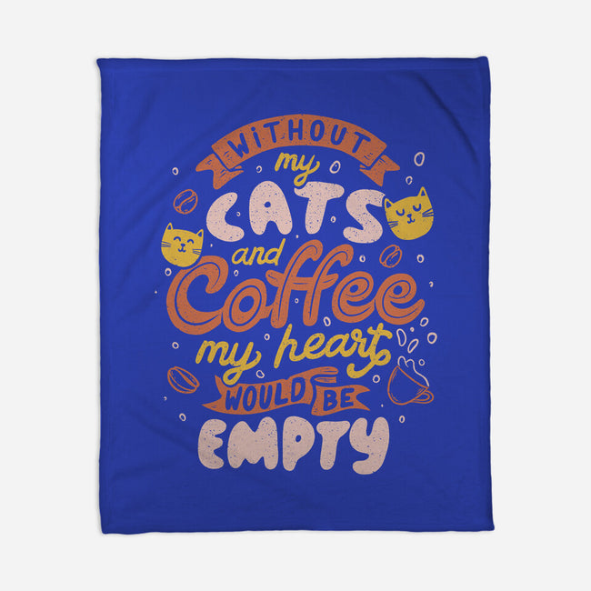 Cats and Coffee-none fleece blanket-eduely