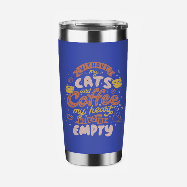Cats and Coffee-none stainless steel tumbler drinkware-eduely