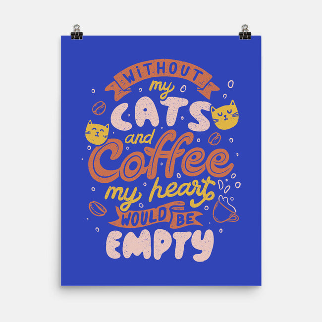 Cats and Coffee-none matte poster-eduely