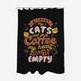 Cats and Coffee-none polyester shower curtain-eduely