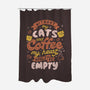 Cats and Coffee-none polyester shower curtain-eduely