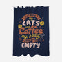 Cats and Coffee-none polyester shower curtain-eduely