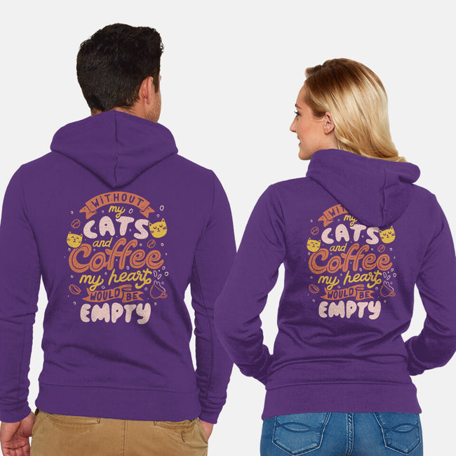 Cats and Coffee-unisex zip-up sweatshirt-eduely